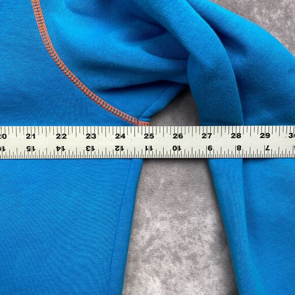 Under Armour Hoodie Sweatshirt mens Large Blue Orange Outdoors Workout Gym Warm - Picture 11 of 12